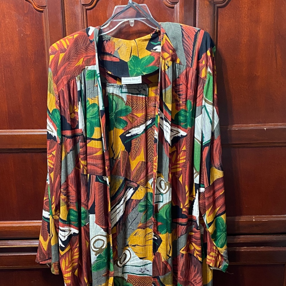 Fitting Image Multicolor Abstract women’s size 22W swing vintage duster